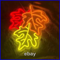 Maple Leaves Flex Neon Sign 24x14 Light Man Display Vintage Room Wall Decor