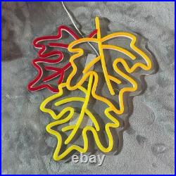 Maple Leaves Flex Neon Sign 24x14 Light Man Display Vintage Room Wall Decor