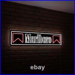 Marlboro Cigarette LED Neon Light Sign 30x6 Lamp Vintage Shop Wall Decor