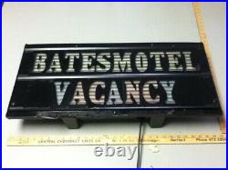 Marquee lighted neon sign custom lettering Bates Motel vacancy vintage light AI1