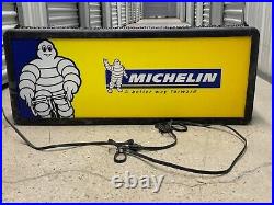 Michelin Sign Clock Light up Advertisement dealer Neon Poster art vintage trek
