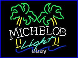 Michelob Light Palm Tree Handmade Neon Light Sign Vintage Glass Light