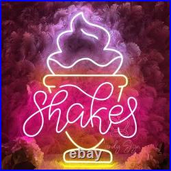 Milkshake Flex Neon Sign 19x14 Light Man Cave Vintage Resturant Wall Decor