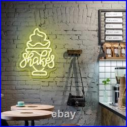 Milkshake Flex Neon Sign 19x14 Light Man Cave Vintage Resturant Wall Decor