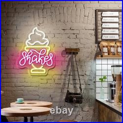 Milkshake Flex Neon Sign 19x14 Light Man Cave Vintage Resturant Wall Decor