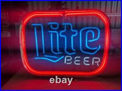 Miller Brewing Co. Lite Beer Neon Vintage Sign 1985 RARE Condition! HONG KONG