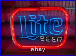 Miller Brewing Co. Lite Beer Neon Vintage Sign 1985 RARE Condition! HONG KONG
