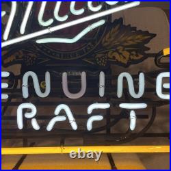 Miller Genuine Draft Glass Neon Light Beer Bar Pub Wall Decor USA Made Vintage
