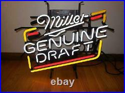 Miller Genuine Draft Vintage Neon Light Sign Bar Home Wall Display Glass 17