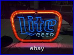 Miller Lite Beer Neon Light Sign 20x16 vintage 1984