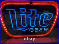 Miller Lite Beer Neon Light Sign 20x16 vintage 1984