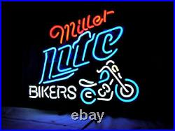 Miller Lite Bikers Vintage Neon Light Sign Decor Bar Sign Express Shipping