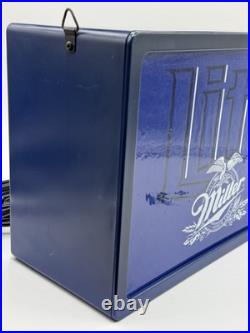 Miller Lite Blue Neon Sign VTG Size 10.5x7.5x5 Lights Up Bar Hang Beer Clean EUC