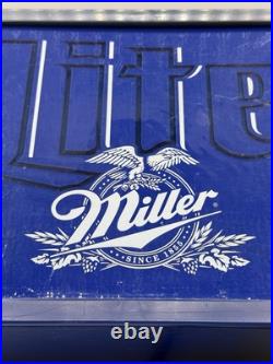 Miller Lite Blue Neon Sign VTG Size 10.5x7.5x5 Lights Up Bar Hang Beer Clean EUC