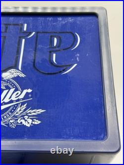 Miller Lite Blue Neon Sign VTG Size 10.5x7.5x5 Lights Up Bar Hang Beer Clean EUC