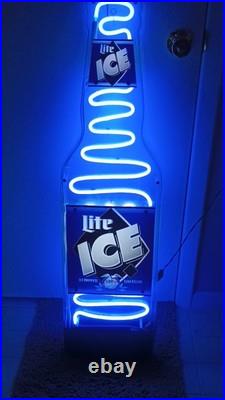 Miller Lite Ice Beer Sign Neon Sign 41 Tall Vintage 1995 Working Miller Lite Ice Beer Sign Neon Sign 41 Tall Vintage 1995 Working