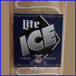 Miller Lite Ice Beer Sign Neon Sign 41 Tall Vintage 1995 Working Miller Lite Ice Beer Sign Neon Sign 41 Tall Vintage 1995 Working