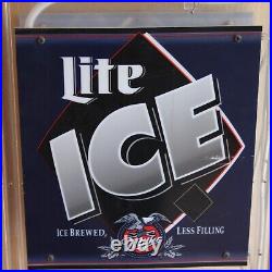 Miller Lite Ice Beer Sign Neon Sign 41 Tall Vintage 1995 Working Miller Lite Ice Beer Sign Neon Sign 41 Tall Vintage 1995 Working