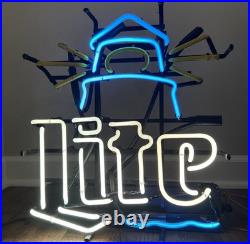 Miller Lite Neon Sign Blinking Lighthouse Unique Vintage Lamp Light 16 X 18