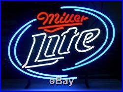 Miller Lite Real Vintage Neon Light Beer Sign Home Bar Collectible Sign 17x14