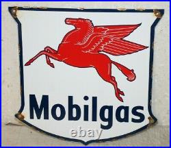 Mobilgas Shield Oil Porcelain Enamel Signs Gas Pump Vintage Style Advertising