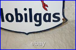 Mobilgas Shield Oil Porcelain Enamel Signs Gas Pump Vintage Style Advertising