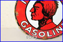 Mohawk Gasoline Vintage Style Porcelain Signs Gas Pump Plate Man Cave Station