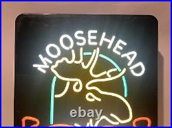Moosehead Import Neon Light Sign Beer Man Cave Bar Sign Vintage Works Great RARE