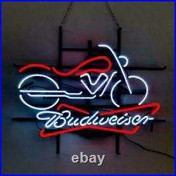 Motorcycle Glass Vintage Neon Sign Decor Man Cave Garage Room Neon Light 24
