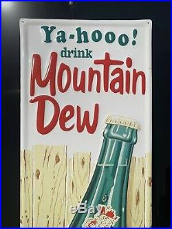 Mountain Dew Metal Sign Vintage Style Ya-hoo Bottle Garage Service Station Auto