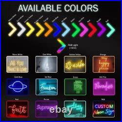Music Food LED Neon Sign 22x22 Light Man Cave Vintage Restaurant Wall Decor