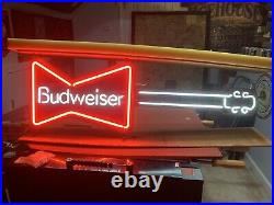 NOS! Collectible RARE / VINTAGE Budweiser Bowtie-Guitar NEON LIGHT SIGN W Box