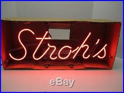 NOS Vintage 1970's Stroh's Neon Sign 89304 Stroh's Beer TESTED 26 x 12