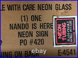 NOS Vintage Nando is here Nando Wine Neon Sign Light Everbrite Bar Man Cave