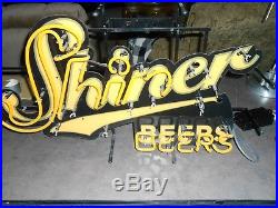 Neon Beer Sign Part SHINERS BEER Vintage, No Transformer-Real Stained Gold Glass