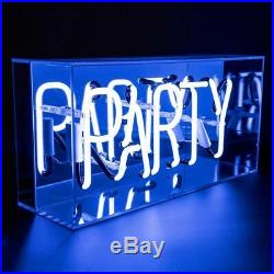 Neon LED Light Up Sign Party Acrylic Light Box Bar Sign Blue Neon vintage