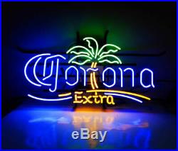 Neon Light Corona Palm Real Glass Display Lamp Beer Bar Sign Tree Extra Vintage