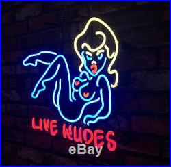 Neon Light LIVE NUDES BAR Custom Gift Boutique Decor Sign Sexy Girl Vintage