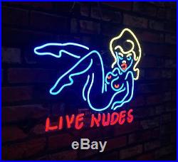 Neon Light LIVE NUDES Sexy Girl Vintage BAR Custom Gift Boutique Decor Sign