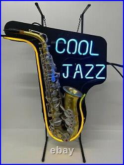 Neon Light Wall Display Sign Vintage Saxophone Music Cool Jazz Vintage