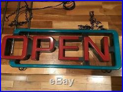 Neon Original Large Sign Retro Vintage 1950 Look Chunky Flash Led Open Sold Out
