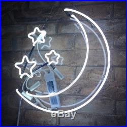 Neon Sign Light Moon Stars Shape Store Pub Beer Vintage Poster Canteen
