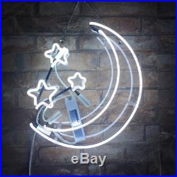 Neon Sign Light Moon Stars Shape Store Pub Beer Vintage Poster Canteen