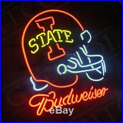 Neon Sign Light State Football Budweiser Vintage Patio Home Canteen Bar Bistro