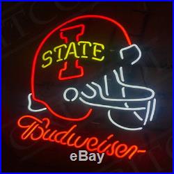 Neon Sign Light State Football Budweiser Vintage Patio Home Canteen Bar Bistro