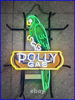 Neon Signs Polly Gas Parrot Real Glass Man Cave Neon Sign for Garage Gas Station