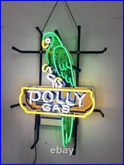 Neon Signs Polly Gas Parrot Real Glass Man Cave Neon Sign for Garage Gas Station