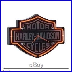 Neon Signs for Home Harley Davidson Clock Wall Vintage Garage Bar Motorcycle NEW