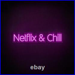 Netflix & Chill Flex Neon Sign 26x8 Light Man Display Vintage Bar Wall Decor