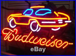 New Budweiser Vintage Car Auto Gift Bar Art Neon Lamp Sign 24x20
